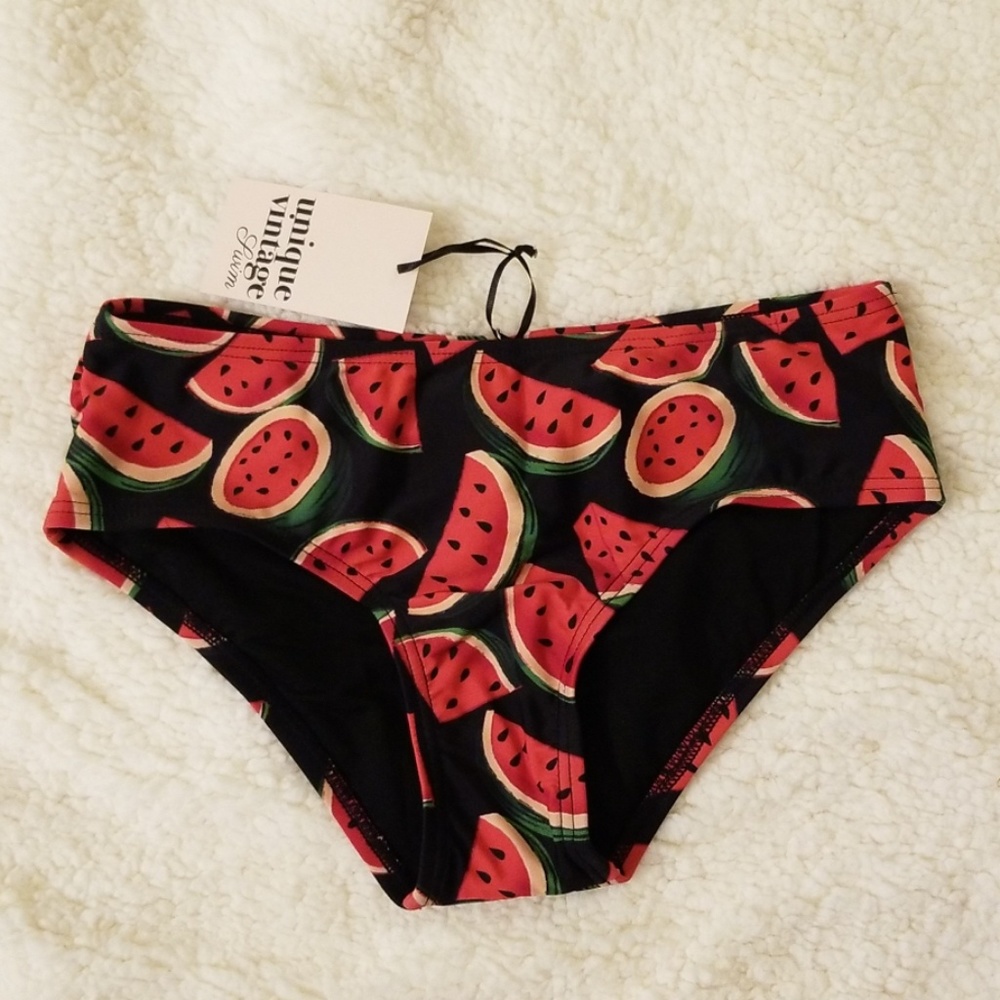 Unique Vintage watermelon print swim bottoms